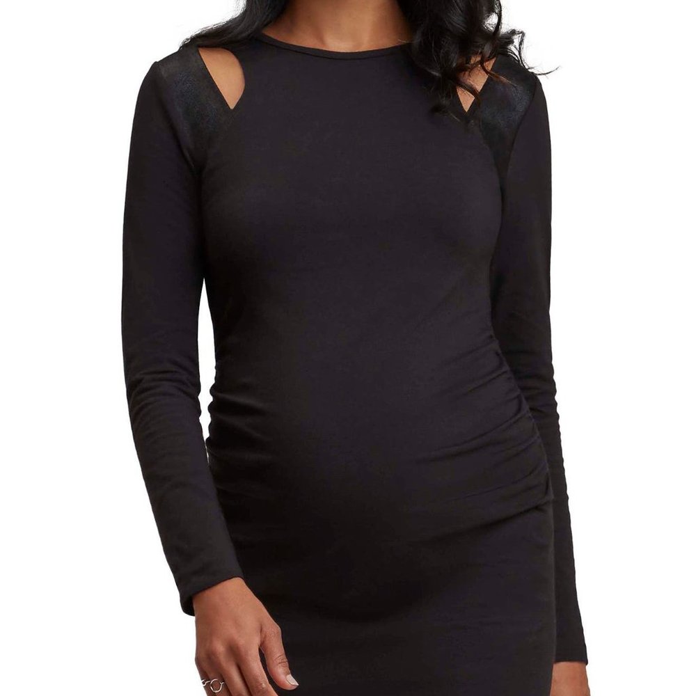 Stowaway Collection Lexi  Cut Out Long Sleeve  Maternity‎ Dress M Black NWT 4011